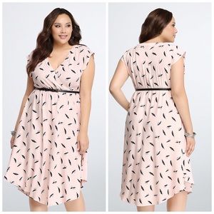 Torrid Pink Faux Wrap Dress